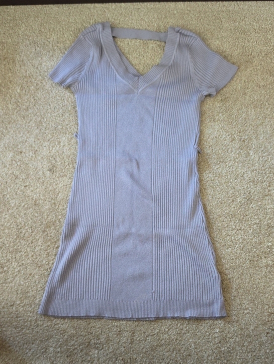BONGO Tops - Bongo Ribbed V-Neck Short Sleeve Knit Dress — Light Lavender